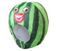 TOYANDONA Funny Plush Watermelon Headgear Hat for Performance, Soft Fruit Costume Accessory Silly Face Design, Warm Party Headwear for Festival and Dress-Up