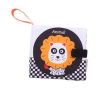 TOYANDONA Funny Touch and Feel Cloth Book for Soft Crinkle Book High Contrast and Animals for Sensory Development and Bonding Moments