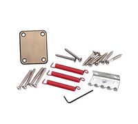 TOYANDONA GA296 Electric Guitar Tremolo Bridge with Reinforcement Plate Chrome Neck Plate for Guitar Replacement Adjustable Parts Set