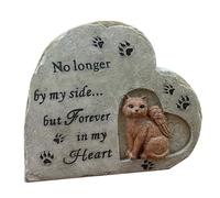 TOYANDONA Garden Cat Memorial Stone Durable Resin Pet Tribute Statue for Outdoor Use Heart Shaped Design for Cat Memorials Comforting Keepsake for Remembering Lost Pets