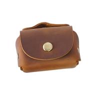 TOYANDONA Genuine Key Storage Case Brown Flip Cover Coin Purse Organizer Bag Scratch-Resistant Protection Compact Key Holder for Everyday Use
