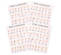 TOYANDONA Gesture Language Poster Alphabet Chart with Beautiful Design and Visual Aid on White Paper 8 Sheets Educational Tool for Classroom Decorations and Game Rooms and Students