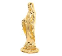 TOYANDONA Gilded Blessed Mary Statue Miniature Religious Figurine for Desktop and Shelf Elegant Catholic Mother of Jesus Ornament for Christmas and Spiritual Home Decor