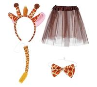TOYANDONA Giraffe Costume Set for Tutu Skirt Holiday Headband Bow Tie Tail Lightweight Animal Dress Up for Birthday Parties Halloween School Performances and Cosplay Playdates