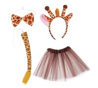 TOYANDONA Giraffe Costume Tutu Set for Polyester Animal Fancy Dress Kit with Headband Bow Tie Tail Easy Wear Birthday Halloween Cosplay Party Outfit