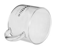 TOYANDONA Glass Mug Coffee Mug 500ml Glass with Handle Creative Letter Design for Cafe On-the-go Use