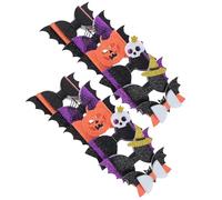 TOYANDONA Glitter Clips Pumpkin Witch Hat with Spider Web 12pcs Halloween Hair Bows and Lightweight Felt Bat, Skull Designs for Women for Halloween Parties and Costume Decorations