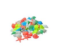 TOYANDONA Glow in the Dark Ocean Theme Resin Stones for Fish Tank Aquarium Scene Layout, 50 Pieces Decorative Small Resin Stone Adornments for Aquarium Decoration Random Color Random Color