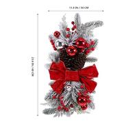TOYANDONA Glowing Red Christmas Wreath Pendant 60x30cm Nordic Style Xmas Ornament Luminous Front Door Decor Party Decoration Battery Not Included Random Style