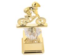 TOYANDONA Gold Plastic Cycling Trophy with Base Lightweight Winner Award Cup for Race Competitions Celebrations Inspiring Young Cyclists with Elegant Design