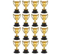 TOYANDONA Gold Plastic Trophies for Kids - Pack of 16 Mini Trophies Bulk Award Trophy Cup Set, Award Trophies for Party Favors, Rewards, Sports Tournament Winning Prizes