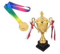 TOYANDONA Gold Trophy Cup and Medal for Sports Events with Elegant Metal Design, Recognizing Achievements and Highlighting Athletic Performance, for Corporate Tournaments and Athletic