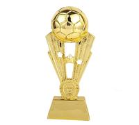 TOYANDONA Golden Plating Resin Football Trophy with Base Durable Team Award Cup for School Office Kindergarten Shiny Soccer Match Prize Party Game Reward and Home Decoration