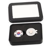 TOYANDONA Golf Hat Clip with Ball Marker Korean Flag Design Elegant Box for Holidays and Business Lightweight Durable Golf Accessories for Easy Identification the Course
