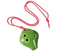 TOYANDONA Green 6 Hole Ceramic Alto C Ocarina for Beginners with Short Mouth Compact and Portable Design Includes Lanyard and Music Score for Music Practice