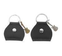 TOYANDONA Guitar Pick Holder Case Leather Storage Bag with Keychain Pendant Portable Pick Holder Organizer Sturdy for Guitar Parts Storage