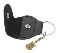 TOYANDONA Guitar Pick Holder Keychain with Black Plectrum Bag and Antique Copper Wrench Portable Guitar Picks Storage Case for Musicians and Compact Container for Accessories