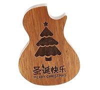 TOYANDONA Guitar Shaped Wooden Pick Holder for Guitarists Elegant Storage Case to Protect Your Picks for Acoustic Guitar Ukulele and Bass