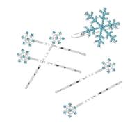 TOYANDONA Hair Accessories Snowflake Hair Clips with Secure Fit and No Loose Strings 6pcs for Blue and White Alloy Hairpins for Party and Daily Use