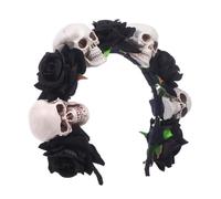 TOYANDONA Hair Accessory Headband Cloth with Excellent Workmanship Halloween Skull Hair Band Black Flower Lightweight for Masquerade Ball and Halloween Party