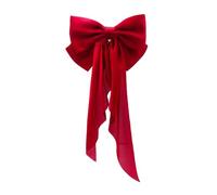 TOYANDONA Hair Bow Barrette with Stable Hold Comfortable Wear Stylish Large Red Satin Cloth and Metal Hair Accessory for Women and Teen Suitable for Occasion