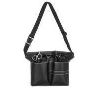 TOYANDONA Hair Stylist Scissors Pouch Belt Designed to Keep Tools in Place Leather with Big Capacity and Smooth Stitching, Black Waist Bag and Prevent Accidents for Professional