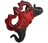 TOYANDONA Half Face Devil Mask Halloween Masquerade Costume Accessory Brown Pu Foam Scary Appearance Comfortable for Cosplay and Halloween Party Props