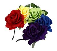 TOYANDONA Halloween Flower Crown Headband, Simulation Rose Floral Hair Hoop Wreath Accessory for Women, Halloween Party Hair Decor for Adults