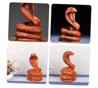 TOYANDONA Hand Carved Chinese Wood Snake Figurine Artistic Animal Sculpture for Home Office Desk Decor Handmade Sandalwood Statue Symbolizing Intelligence and Fortune Bedroom Living Ornament