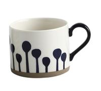 TOYANDONA Hand-Painted Ceramic Coffee Cup with Comfortable Heat-Resistant Handle Creative Blue Floral Design Water and Milk Mug for Tea Hot and Cold Drinks