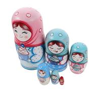 TOYANDONA Hand Painted Russian Nesting Dolls Wood Set Travel Friendly Stacking for Educational Problem Solving Fine Motor Skill Development Traditional Folk Art Decor