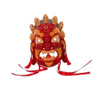 TOYANDONA Hand-painted Vintage Chinese Opera Mask Lightweight Resin Tibetan Tribal Ethnic Mask for Festivals Cosplay and Temple Celebrations Traditional Asian Cultural Party Supplies