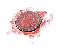 TOYANDONA Hand Tambourine Drum with Red Ribbon Vintage Chinese Style Percussion Instrument for Boys and Girls for Dance Props Classroom Events and Music Learning
