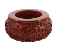 TOYANDONA Handcrafted Chinese Feng Shui Treasure Basin Wooden Fortune Offering Bowl for Wealth Harmony and Prosperity Home Office Decoration Multipurpose Fruit and Keepsake Holder