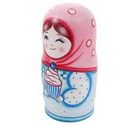 TOYANDONA Handcrafted Wooden Russian Nesting Dolls Set Traditional Matryoshka Stacking for Educational Fine Motor Skill Development Portable Folk Art Decor
