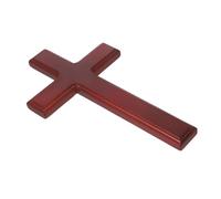 TOYANDONA Handheld Wooden Prayer Cross Smooth Polished Wood Craft with Intricate Carving for Church Worship Home Devotion Christian Religious Decor