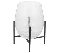 TOYANDONA Handmade Clear Glass Vase with Iron Art Stand Minimalist Japanese Hydroponic Plant Holder for Wedding Centerpieces and Floral Arrangements Decorative Transparent Planter for Home