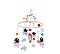 TOYANDONA Handmade Crib Bell in Astronaut Theme Boy Girl Mobile for Cot Decorative Nursery Felt Hanging Stars and Clouds Soothing Bed Accessory