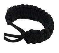 TOYANDONA Handmade Paracord Camera Wristband Adjustable Outdoor Survival Bracelet with Military Seven Core Rope for Hiking Camping Black
