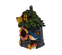 TOYANDONA Handmade Resin Bird House Ornament Garden Bird Box for Outdoor Decor Robin Garden Ornaments