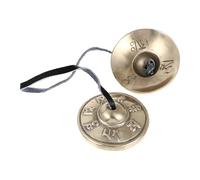 TOYANDONA Handmade Tibetan Buddhist Cymbal Bell Small White for Yoga Meditation and Religious Percussion Instrument Use