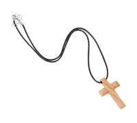 TOYANDONA Handmade Wooden Cross Necklace for Faith-based Wear, Lightweight Comfortable Design Natural Grain Patterns, Artisan Craftsmanship Wood Pendant Necklace for Everyday Wear