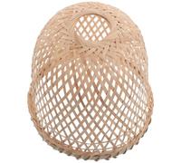 TOYANDONA Handwoven Bamboo Pendant Lampshade Handmade Woven Lamp Shade Natural Bamboo Ceiling Light Cover for Rustic Dining Room Bedroom and Balcony Decor