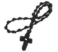 TOYANDONA Handwoven Catholic Prayer Necklace Cross Pendant, Comfortable Polyester Rope Chain for Men and Women, Ethnic Faith Jewelry for Daily Wear and Expressing Personal Belief