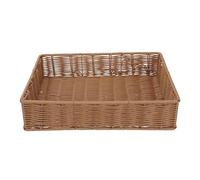 TOYANDONA Handwoven Imitation Rattan Storage Basket 37x27x8cm, Multi-function Fruit Vegetable Organizer for Home Kitchen, 1pcs Brown Decorative Storage Tray