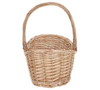 TOYANDONA Handwoven Oval Willow and Rattan Basket with Handles, Khaki Harvest Basket for Fruit and Daily Essentials, Natural Ventilation and Stylish Storage for Kitchen and Household Areas