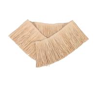 TOYANDONA Handwoven Raffia Fringe Trim Beige Lightweight Bohemian DIY Craft Projects for Sewing Bag Accessories and Tropical Party Decorations
