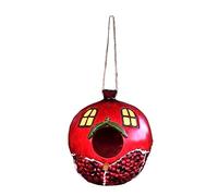 TOYANDONA Hanging Birdhouse Pomegranate Design Resin Craft for Outdoor Garden Bird Nest House