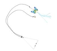 TOYANDONA Hanging Cat Teaser with Adjustable Buckle for Cats and Kittens | Iron and Plush Build, Blue Finish, Stimulates Senses, Remote Accompaniment, Stress Relief, Adjustable Length