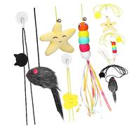 TOYANDONA Hanging Cat Toys 6pcs Retractable Elastic Rope Cat Toys with Caterpillar Mouse Sea Creature Shapes Plush Door Hanging Cat Teaser Wand Toy